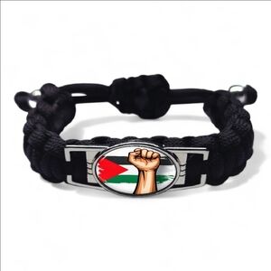 The Palestinian Pride Adjustable Charm Bracelet featuring the Flag of Palestine